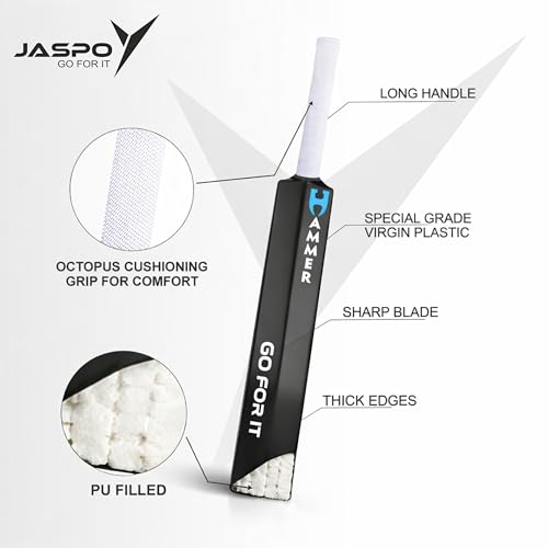 Image of Jaspo Hammer PU Filled Heavy Duty Plastic Full Size (34x4.5) Cricket Bat for All Ages (Hammer Bat)