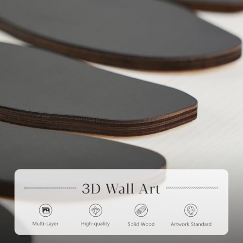 3D Large Solid Wood Wall Art Set of 3, Boho Botanical Wall Decor, 24x48 IN by VIYYIEA - Used condition - Image 3