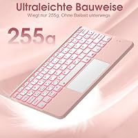 Vobafe Bluetooth Tastatur mit Touchpad, 7-farbiges Backlight iPad Tastatur – Ansicht 7