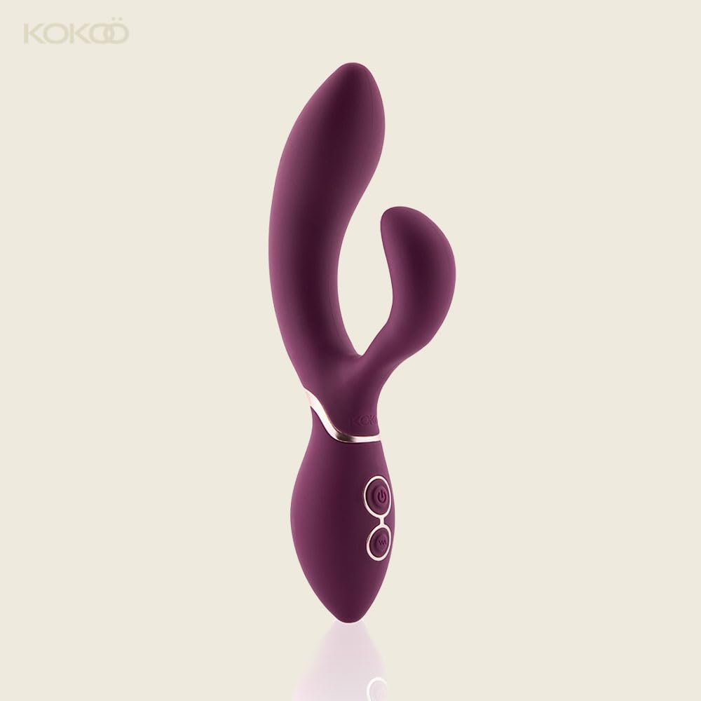 Kokoö Vibratore Rabbit Stimolazione Doppia Anne – 3 Velocità & 7 Modalità, Silicone Medico, Motore Potente e Silenzioso, Impermeabile IPX7, Ricaricabile USB (Fuscia)