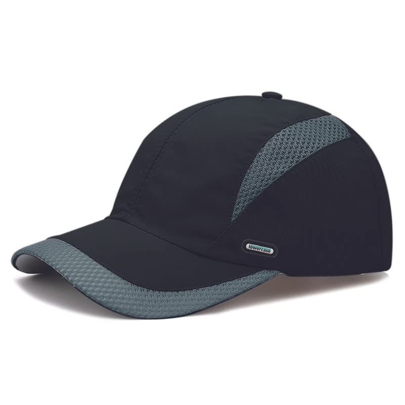 Image of lowercase Caps Men, Summer Hat, Unisex Mens Branded with Adjustable Strap,All Sports Cricket, Gym, Sports for Men with Airholes Navy Blue