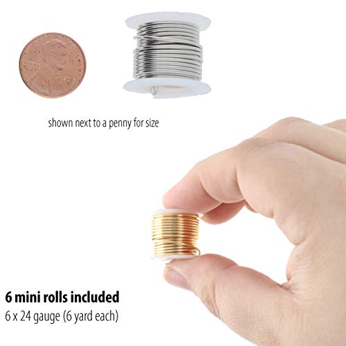 The Beadsmith Craft Wire Assortment, Tarnish-Resistant Copper Wire for Jewelry Making 6-Pack, 0.75-Inch Mini Spools - Image 3