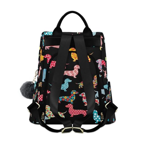 Sac à dos teckel noir antivol chic fermeture éclair arrière - 2