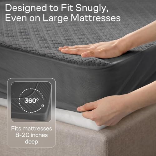 Image of 100% Waterproof Noiseless & Breathable Twin XL Size Mattress Protector Gray
