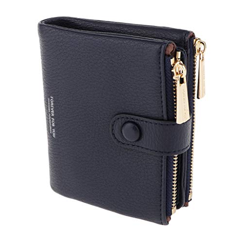 Preisvergleich Produktbild sharprepublic Damen Portemonnaie Reißverschluss Geldbörse geeignet für Bargeld, Bankkarten, Ausweise, Fotos usw. - Dunkelblau