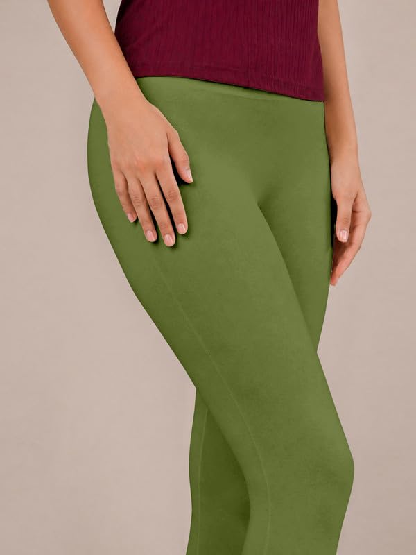 Image of TRENDMALLS Women's Microfiber Elastane Stretch Soft Churidar Length Leggings with Ultrasoft Waistband