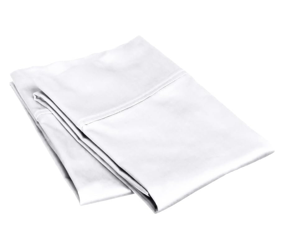 Threadinbox 100% Pima Cotton Pillowcases – 800 Thread Count, Ultra Soft & Cooling, Twin/Queen 20"x30", Set of 2 – White, Hotel Luxury Quality,