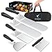 Produktbild Lodhi's Set aus 5 Metallspachteln Edelstahl mit Kunststoffgriff  Mehrzweck-Grillspachtel Set für BBQ Grill, Pfannkuchenflossen, Grillschaber, Teigschaber, Grillspachtel, perforiert