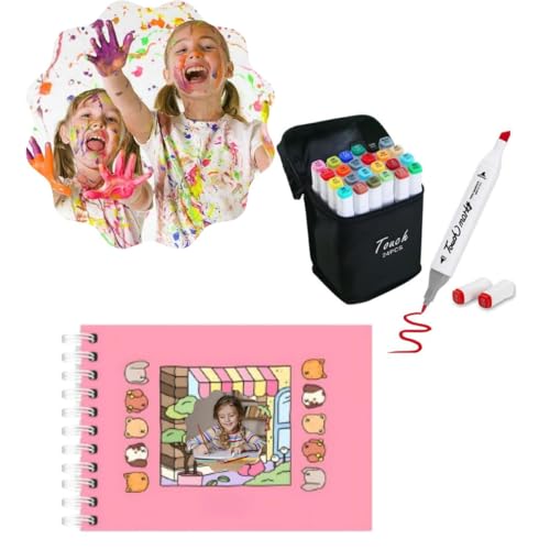 Conjunto 24 Canetinhas + 1 Livro De Colorir Capa Dura Com 50 Folhas – Kit Criativo para Colorir e De