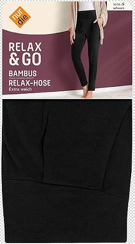 Foto von Nur Die Damen Relax & Go Bamboo Relaxing Trousers Freizeithose, Schwarz, 44-46 (L)