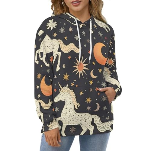 Sweatshirt licorne blanche lune pour ne plus avoir froid en taille S