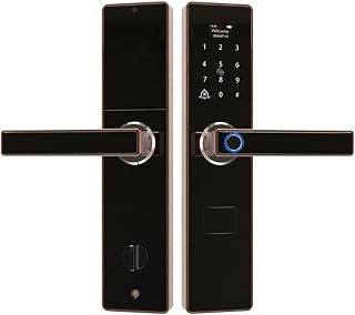 LOUYK Tuya Fingerprint Smart Door Lock Doorbell Electronic Lock WiFi Code RFID Card Key Digital Deadbolt Lock for Home Security (Color : D)