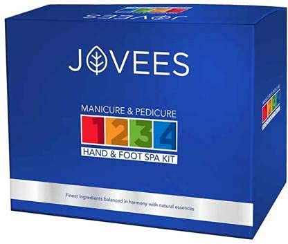 Image of Jovees Herbal Manicure & Pedicure Spa Kit |240GM | Exfoliates Dead Skin With Cleanser, Scrub, Massage Cream, Soften Skin, Repair cracks | Improves Nail Texture