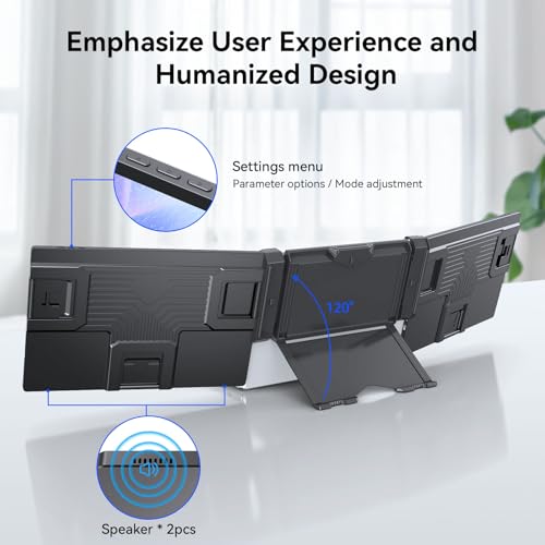 Image of ADREAMER 14 inch Triple Laptop Screen Extender, 1920 x 1200 FHD Portable Dual Monitor for Laptop, Plug-Play Monitor Extender for Triple Display Windows, Fit 11.6 inch - 16 inch Laptops.