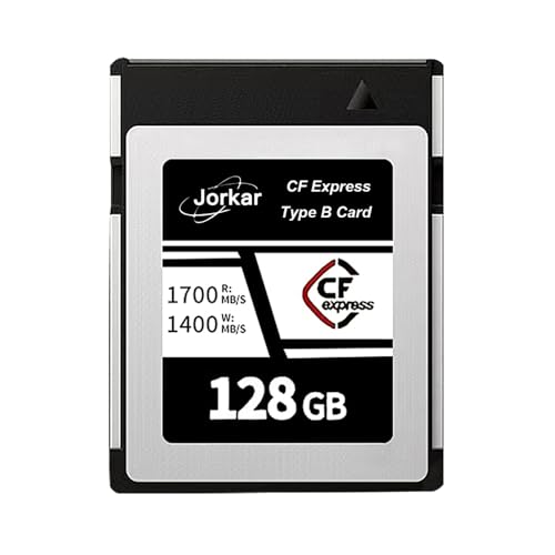 Jorkar CFexpress 128GB Speicherkarte Typ B, High-Speed bis zu 1700 MB/s, RAW 8K 4K Foto & Video, für Kameras Camcorder Nikon Z6/Z7/Z8/D6, Canon EOS-1DXMark III/EOS-R5, Panasonic S1/S1R, DJI Ronin 4D