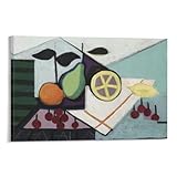 KOOHTAA Póster artístico de Oscar Domínguez 'Composition Aux Citrons Aux Cerises', póster artístico, lienzo, decoración de pared, foto para el hogar, pósteres decorativos modernos, 20 x 30 cm