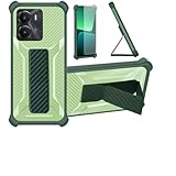 Aroepurt Coque pour Vivo iQOO Z7i Coque �tui Case Cover Hybride [avec Protection d'�cran en Verre tremp�] [Support magn�tique Pliable] [givr� r�sistant aux Empreintes digitales] Vert