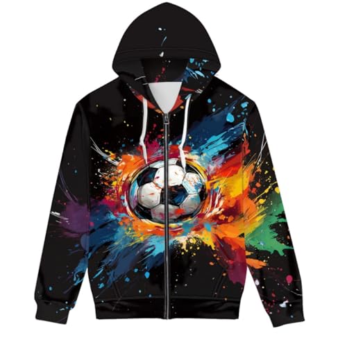 ENLACHIC Men Women Novelty Zip Up Hoodie 3D Print Graphic Hoodies Long Sleeve Drawstring Pullover Sweatshirts