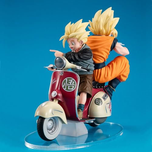 Megahouse Dragon Ball Z Desktop Real Mccoy Ex: Goku SS, Gohan SS & Motocicleta (MH842139): Figura de Acción Coleccionable...