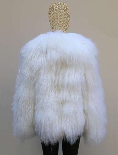 Women's Genuine Mongolia Sheep Fur Jacket Fluffy Cropped Sheep Fur Outwear4