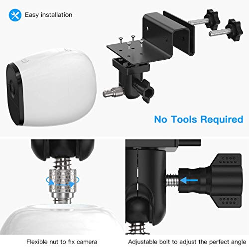 Support caméra Arlo robuste résistant aux intempéries design noir - 6