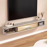 Cubierta para Router de Cable de Módem: Mejore su espacio con nuestra Consola Multimedia Flotante, con Orificios Inteligentes para Cables que Permiten una Gestión Ordenada de Cables. Disfrute de un Amplio Espacio de Almacenamiento Diseñado para Componentes AV, Sistemas de Videojuegos y Más. Las Tomas de Corriente Integradas Satisfacen sus Necesidades Electrónicas, Manteniendo Todo Organizado y Accesible. Realce la Decoración de su Hogar sin Perder la Función con esta Elegante Solución.