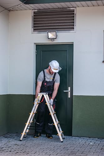 DRABEST Alu Leiter Klappbar Beidseitig Trittleiter 2x5 Stufen Klappleiter bis 150 kg Belastbar Klapptritt Zertifiziert