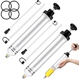 Lothee 2 Pack 500cc Automotive Fluid Extractor Pump Oil Extractor Hand Syringe Pump with Horse Manual Suction Vacuum Fuel Car Transfer for Power Steering, Hydraulic Fluid(Black)