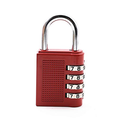 Image of Pumelo 4-Digit Combination Padlock Locks for School Gym Locker, Sports Locker, Fence, Toolbox, Case, Outdoor, Fence, Hasp and Storage (Red)
