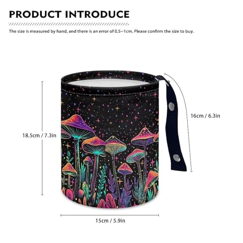 Image of Colorful Mushroom Car Garbage Bin Car Trash Bin Car Trash Can Bags Collapsible Accessories Trash Can Rubbish Bin Garbage Bin Decoration Car Interior Universal