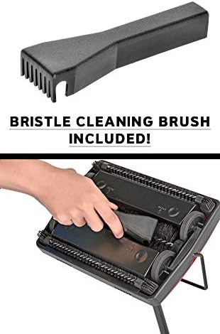 Alpine Industries Triple Brush Floor & Carpet Sweeper  Heavy Duty & Non Electric Multi-Surface Cleaner - Easy Manual Sweeping for Carpeted Floors (Red)