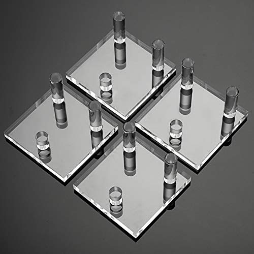 Hipiwe Clear Acrylic Display Stand - Three-Peg Display Easel Stands For Fossil Coral Geodes Rock Mineral Agate Small Collectibles, Set Of 4 #TOP6