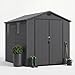 JUMMICO 6x8 XXL Gartenhaus, 9,4m³ Kunststoff-Geräteschuppen mit Boden, 185x240x210 cm, Wetterfest & Frostsicher, Ideal für Fahrräder, Rasenmäher, Gartengeräte, Dunkelgrau