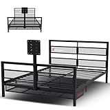 X Rocker Basecamp Full Size Gaming Bed, Rotating TV Mount with Vented Console Storage, Metal Mesh Frame with Slats, Amazon Exclusive, Black