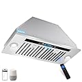 Zomagas Range Hood Insert 30 inch, 900 CFM Smart App/Voice/Gesture/Touch Control, Stainless Steel Kitchen Hood with 4 Speed Fan, Ductless Range Hood Convertible, Adjustable LED Lights