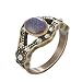 MJartoria Oval Antique Bronze Color Retro Style Eye Shape Changing Emotion Feeling Mood Ring Size 7
