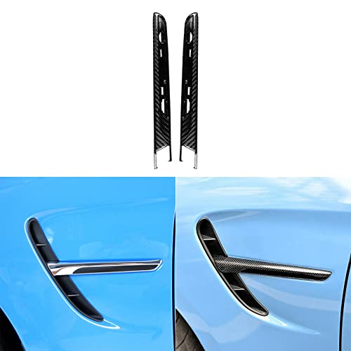 UOADA for BMW M3 F80 M4 F82 F83 2014-2020 Real Dry Hard Carbon Fiber Side Fender Air Vent Grill Intake Air Flow Outlet Decoration Trim Replacement Car Exterior Accessories (Black)