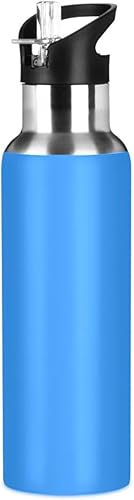 Dodger - Botella de agua aislada azul de 32 onzas, sin BPA, botella de agua deportiva a prueba de fugas