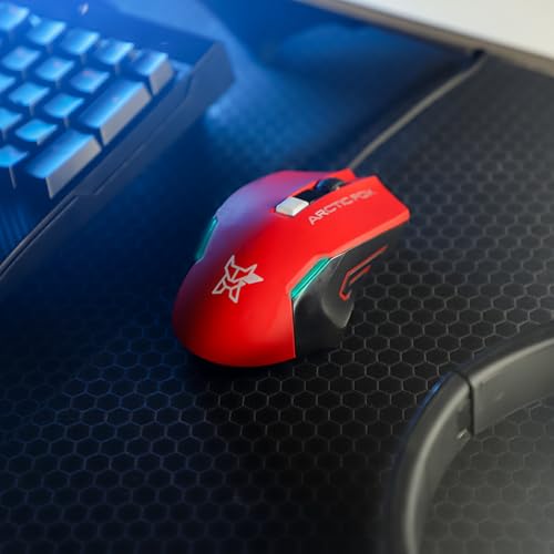 Image of Arctic Fox Wired USB Gaming Mouse with Breathing Lights and DPI Upto 3600 (Crimson Red)