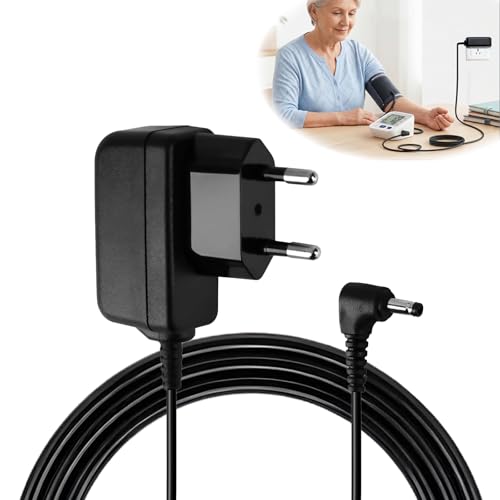 Zolara Cargador de red 6V para tensiómetro, cargador de red de 6V para brazo, adaptador de corriente alterna, compatible con las series Omron M7 M500 M700 M3 M5 M2 M6 M8 M9 X3 X4, negro
