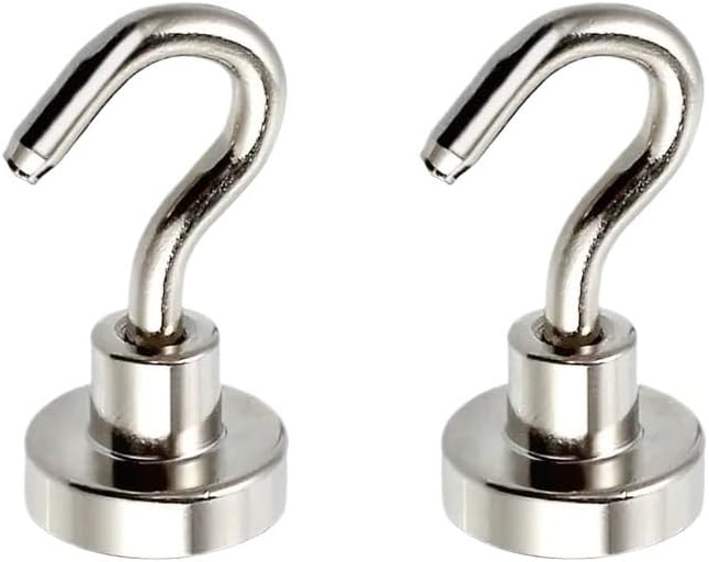 Neodymium Magnet Hook Perforated Metal Hook Refrigerator Adsorption Kitchen Magnet Hook Ring Industrial