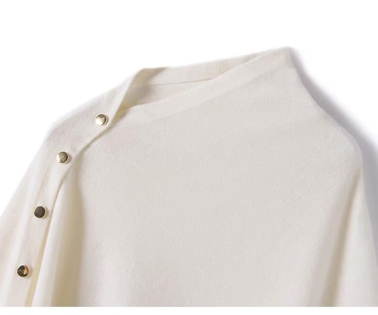 Poncho De Mujer,Chales Y Abrigos De Lana Para Mujer Jersey Sin Mangas Poncho De Punto Con Botones Elegante Suave Y Cálida Bufanda De Cachemira Suéter De Capa De Punto Para Otoño E Invi