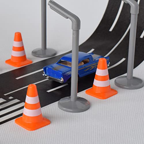 Nuobesty 30Pcs Mini Traffic Signs Miniature Traffic Cones Barricades Signs Traffic Scene Roadblock Toys Road Sign Models Kids Early Educational Cognitive Toys #TOP2