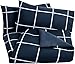 Produktbild Amazon Basics - Bettwäsche-Set, Mikrofaser, 200 x 200 cm, Leicht Mikrofaser, Marineblau, schlichtes Karo, geometrisch