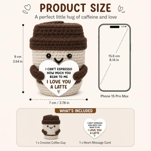 Image of Crochet Toys, Handmade Coffee Cup Crochet Doll,