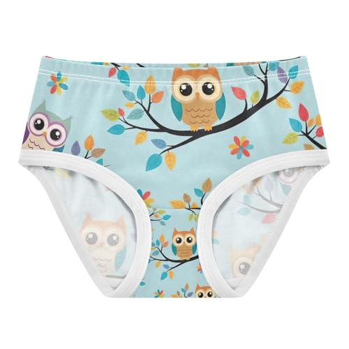 Cute Cartoon Owls Kids Underwear, Toddler Panties, Girls Underwear Cotton, 2–8 Years