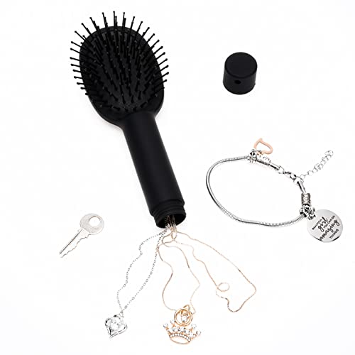 Jspupifip Diversion Safe Hair Brush Pack,Diversion Mini Jewelry Key Storage,Hidden Hair Brush Cash Holder Diversion Safes Containers For Travel Home Security Gift,Black #TOP3