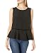 Lark & Ro Women's Sleeveless Velvet Trim Peplum Top
