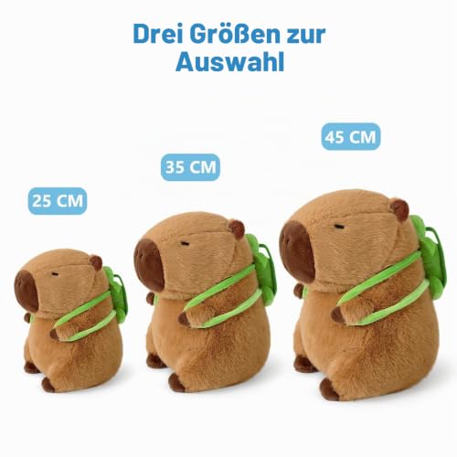 shownicer Plüschtier Capybara Kuscheltier mit Schildkröte Stofftier Kawaii Capybara Plüsch Kissen Spielzeug Wurfkissen Geschenk für Kinder… – Ansicht 4