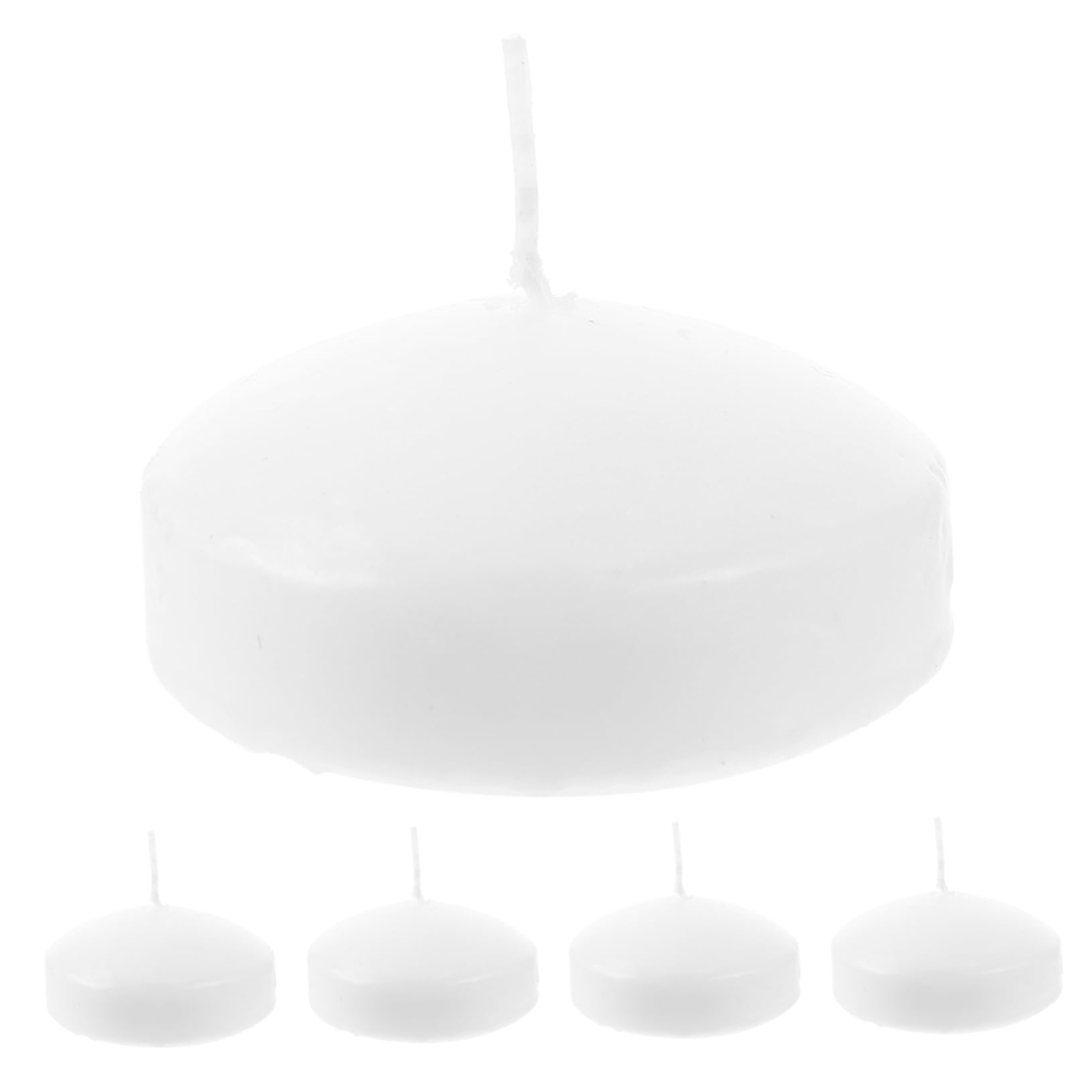 STOBAZA 5pcs Floating Candles Unscented Round Paraffin Candles for Romantic Gatherings Pool Parties and Home Decor for Weddings and Special Occasions